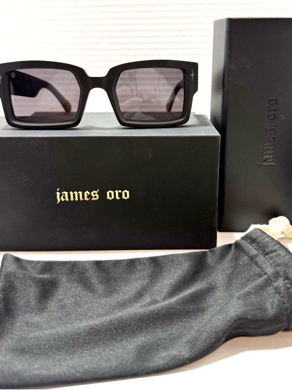 James Oro “ Icon” Matte Black Sunglasses